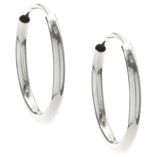 14 Karat White Gold Huggie Hoop Earrings