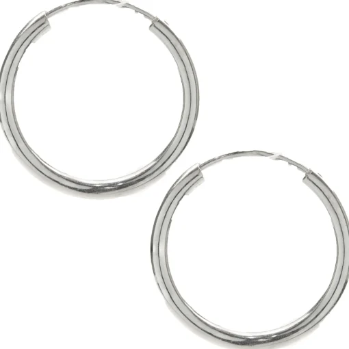 14 Karat White Gold Huggie Hoop Earrings