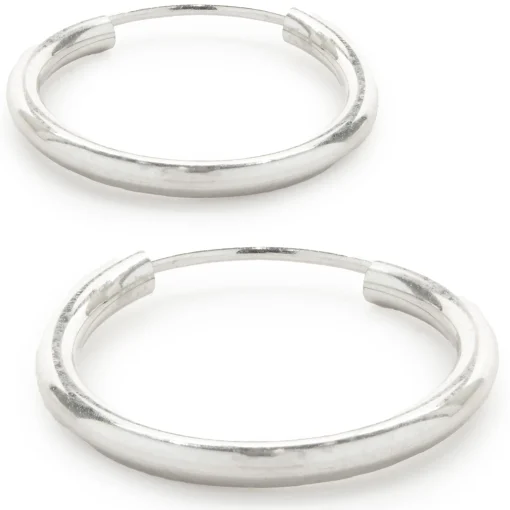 14 Karat White Gold Huggie Hoop Earrings