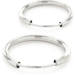 14 Karat White Gold Huggie Hoop Earrings