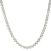 14 Karat White Gold Illusion Set Diamond Inline Tennis Necklace