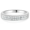 14 Karat White Gold Invisible Set Double Row Diamond Band