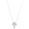 18 Karat White Gold Invisible Set Diamond Cross Necklace