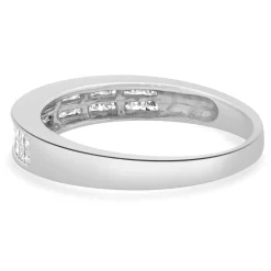 14 Karat White Gold Invisible Set Double Row Diamond Band