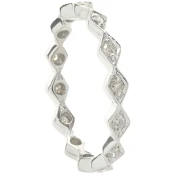 14 Karat White Gold Kite Shape Diamond Eternity Band