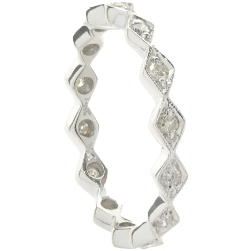 14 Karat White Gold Kite Shape Diamond Eternity Band