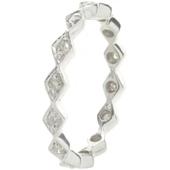 14 Karat White Gold Kite Shape Diamond Eternity Band