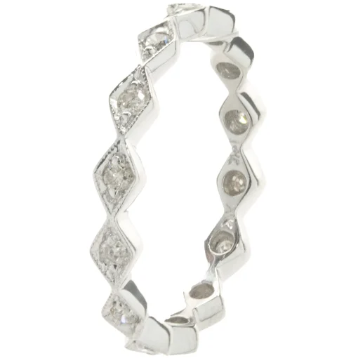 14 Karat White Gold Kite Shape Diamond Eternity Band