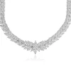 18 Karat White Gold Marquise Cut Diamond Collar Necklace