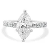 14 Karat White Gold Marquise Cut Diamond Engagement Ring