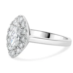 14 Karat White Gold Marquise Cut Diamond Engagement Ring