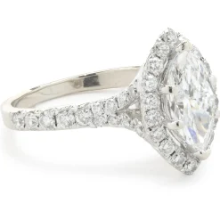 14 Karat White Gold Marquise Cut Diamond Engagement Ring