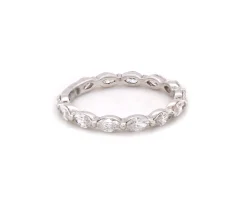 14 Karat White Gold Marquise Diamond Band