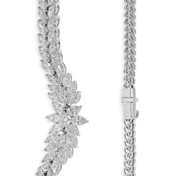 18 Karat White Gold Marquise Cut Diamond Collar Necklace
