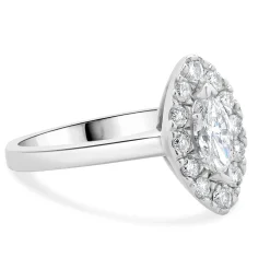 14 Karat White Gold Marquise Cut Diamond Engagement Ring