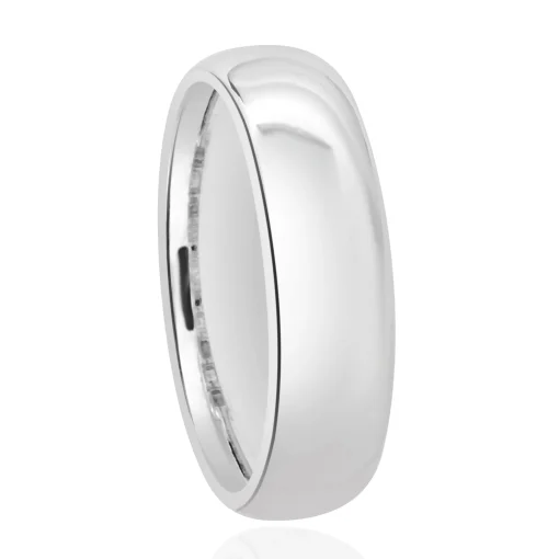 14 Karat White Gold 6MM Comfort Fit Band