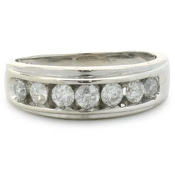 14 Karat White Gold 7MM Diamond Band