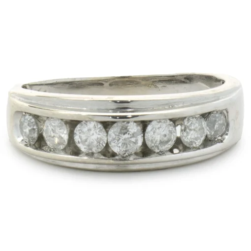 14 Karat White Gold 7MM Diamond Band