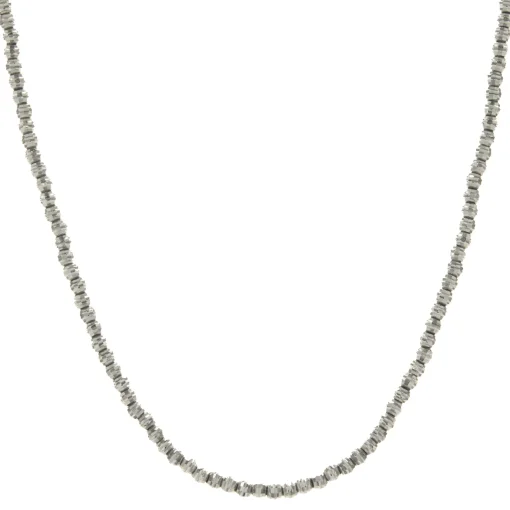 14 Karat White Gold 3MM Diamond Cut Ball Chain