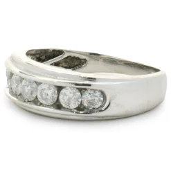 14 Karat White Gold 7MM Diamond Band