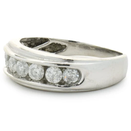 14 Karat White Gold 7MM Diamond Band