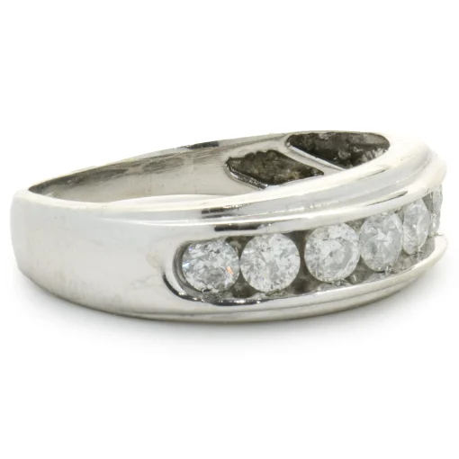 14 Karat White Gold 7MM Diamond Band