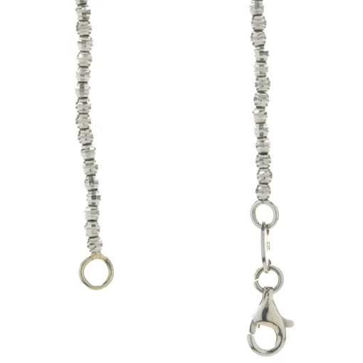 14 Karat White Gold 3MM Diamond Cut Ball Chain