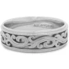 14 Karat White Gold 7MM Filigree Band