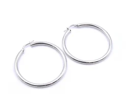 14 Karat White Gold 45MM Hoop Earrings