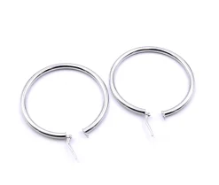 14 Karat White Gold 45MM Hoop Earrings
