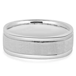 14 Karat White Gold 7MM Square Band