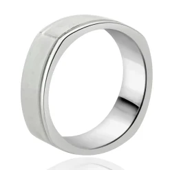 14 Karat White Gold 7MM Square Band