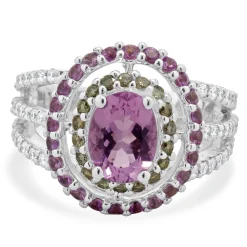 18 Karat White Gold Morganite and Diamond Fashion Ring