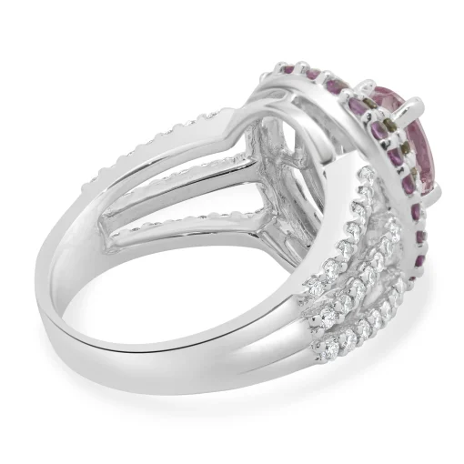 18 Karat White Gold Morganite and Diamond Fashion Ring