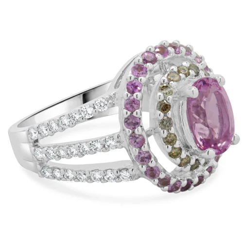 18 Karat White Gold Morganite and Diamond Fashion Ring