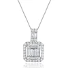 18 Karat White Gold Mosaic Diamond Drop Necklace