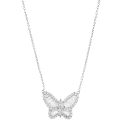 18 Karat White Gold Mosaic Set Diamond Butterfly