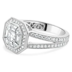 18 Karat White Gold Mosaic Set Diamond Ring