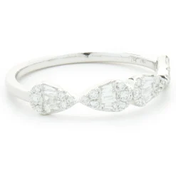 18 Karat White Gold Mosaic Set Pear Shape Diamond Band