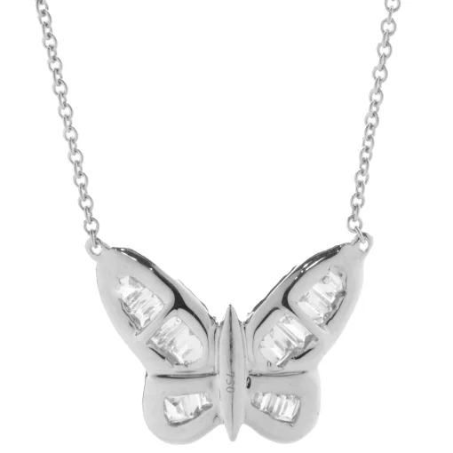 18 Karat White Gold Mosaic Set Diamond Butterfly