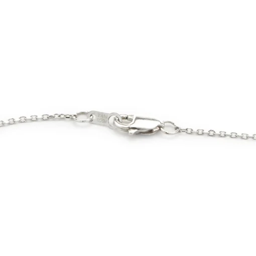 14 Karat White Gold Mosaic Set Diamond M Necklace