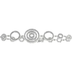 14 Karat White Gold Multi Circle Link Bracelet