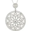 18 Karat White Gold Multi Circle Diamond Open Pendant