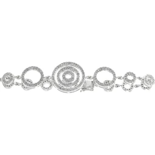 14 Karat White Gold Multi Circle Link Bracelet