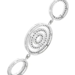 14 Karat White Gold Multi Circle Link Bracelet