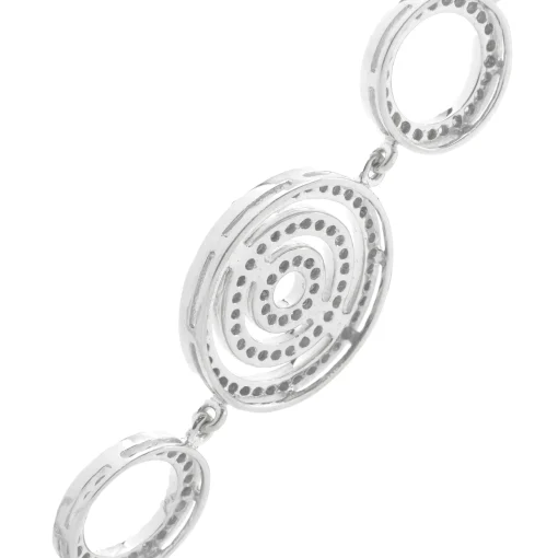 14 Karat White Gold Multi Circle Link Bracelet