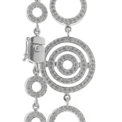 14 Karat White Gold Multi Circle Link Bracelet