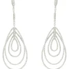 18 Karat White Gold Multi Layered Diamond Tear Drop Earrings