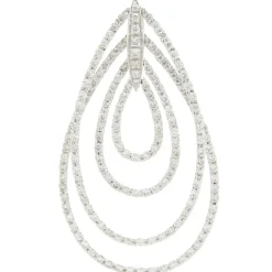 18 Karat White Gold Multi Layered Diamond Tear Drop Earrings