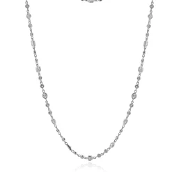 18 Karat White Gold Multi Shaped Diamonds By The Yard Necklace